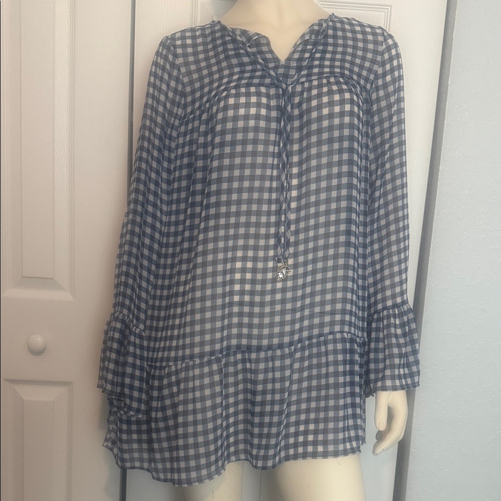 Draper James Navy Gingham Tunic